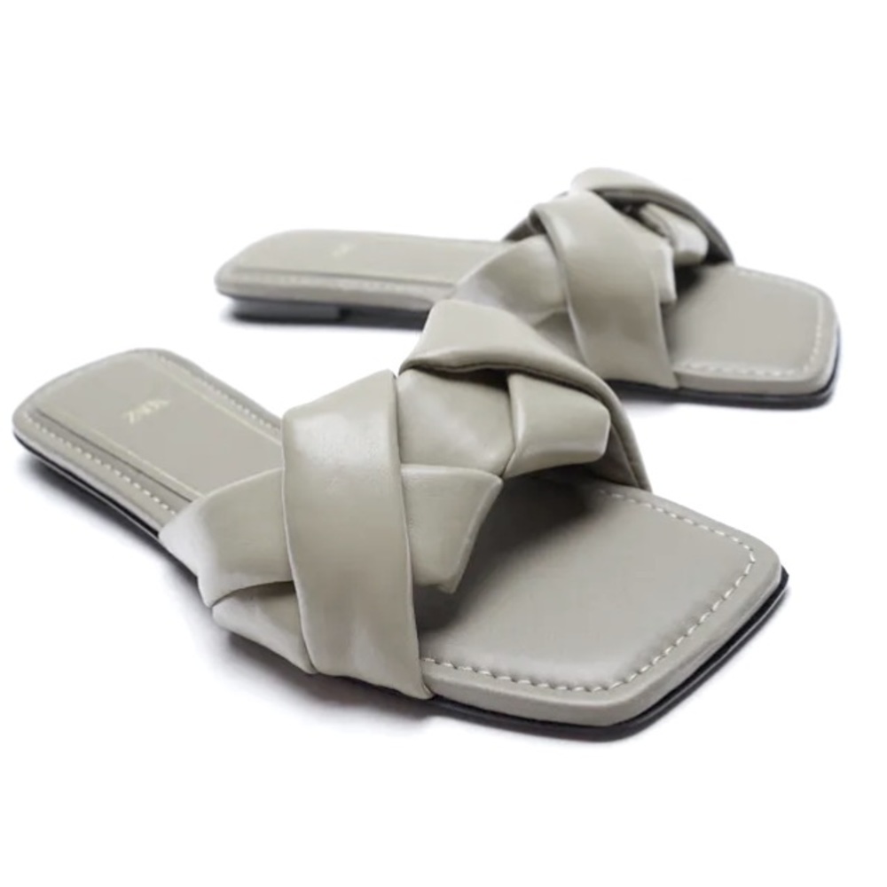 Zara Woven Leather flats